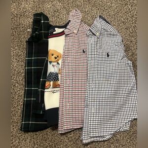 Toddler Boys Button Up and Polo Sweater Bundle